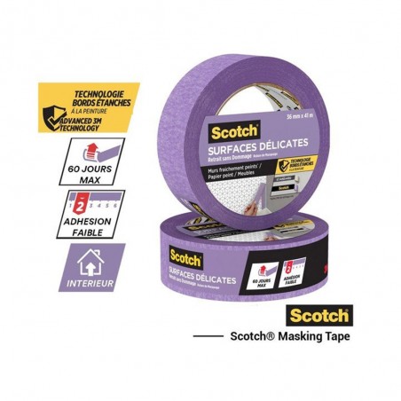 Ruban de masquage surfaces délicates scotch 41m x 24mm -  - meilleure qualité