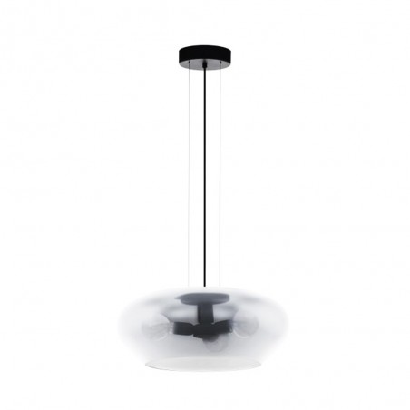 Suspension en verre etacier noir PRIORAT 3xE27 20W H1500 d500