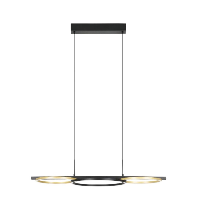 Suspension noir-doré ledLanacera 2X125-155W L965 H150