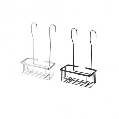 Panier de douche hanguy chrome rectangle a suspendre a la robinetterie