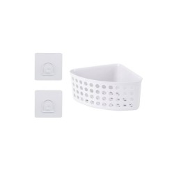 Panier de douche funky blanc angle à coller