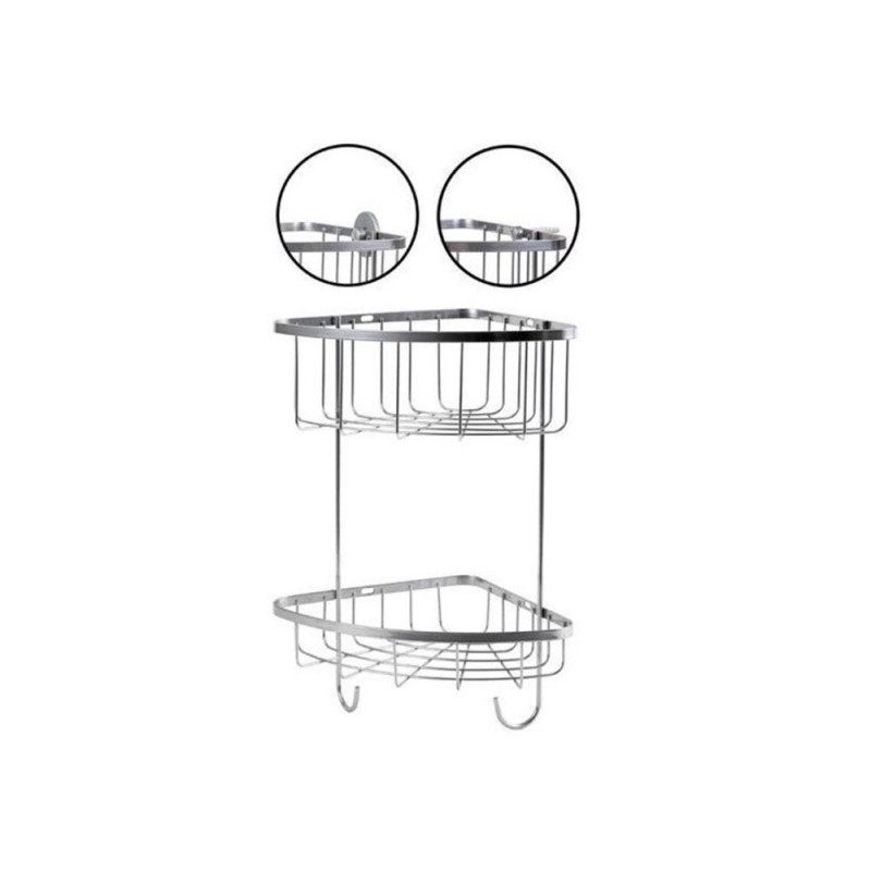 Panier de douche Essential chrome angle 2 niveaux à coller ou à visser