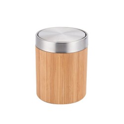 Poubelle salle de bain bambou 2l6