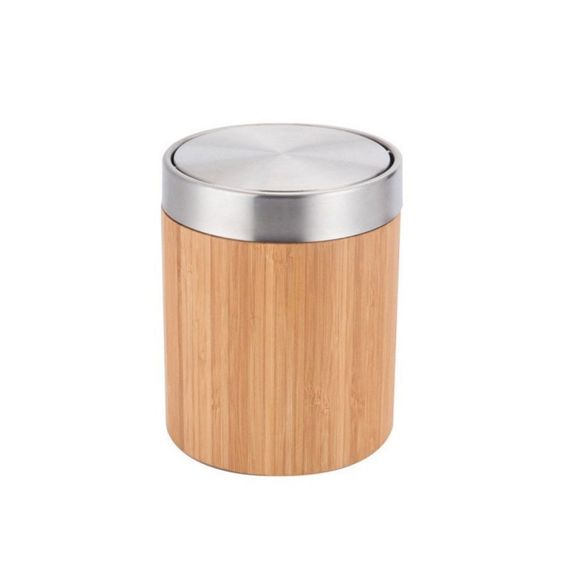 Poubelle salle de bain bambou 2l6