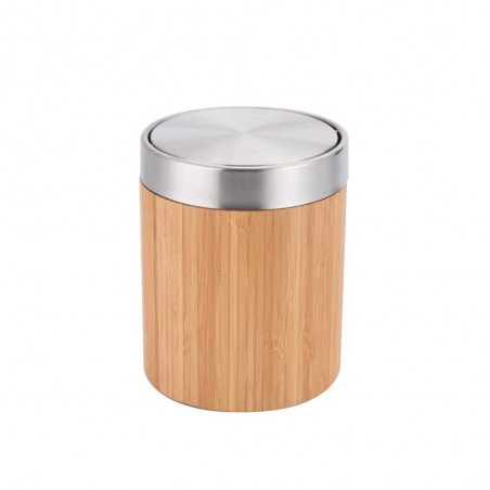 Poubelle salle de bain bambou 2l6
