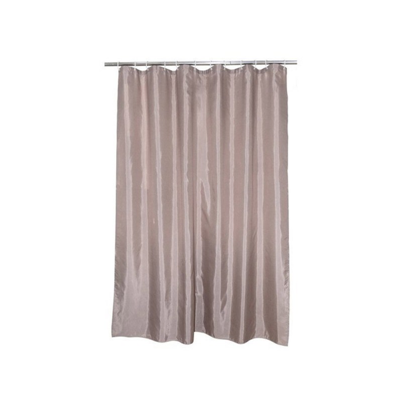 Rideau de douche happy 180x200cm textile brun taupe -  - meilleure qualité