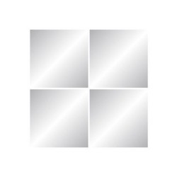 Miroir de salle de bain 20x20cm bords polis x4