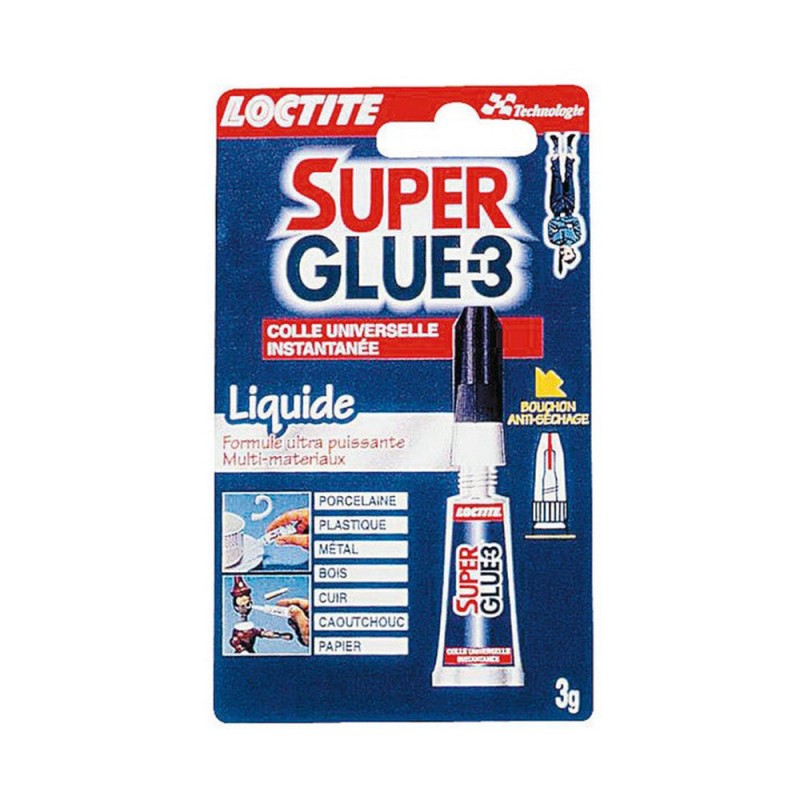 Colle super glue3 liquide 3gr sous blister -  - meilleure qualité