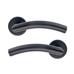 P50 Ensemble de porte sur rosace margaud sans trou acier inoxydable noir