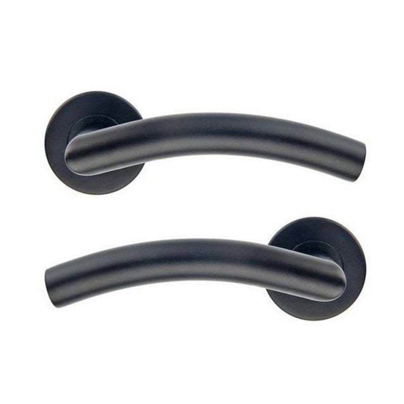 P50 Ensemble de porte sur rosace margaud sans trou acier inoxydable noir