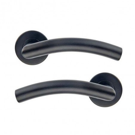 P50 Ensemble de porte sur rosace margaud sans trou acier inoxydable noir