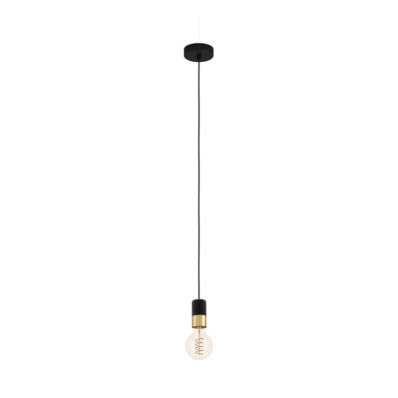 Suspension noir-laiton sans ampoule E27 CALARI40W H1500