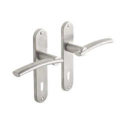 Ensemble de porte Marion 165mm trou cle inox satine