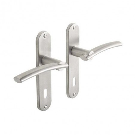 Ensemble de porte Marion 165mm trou cle inox satine
