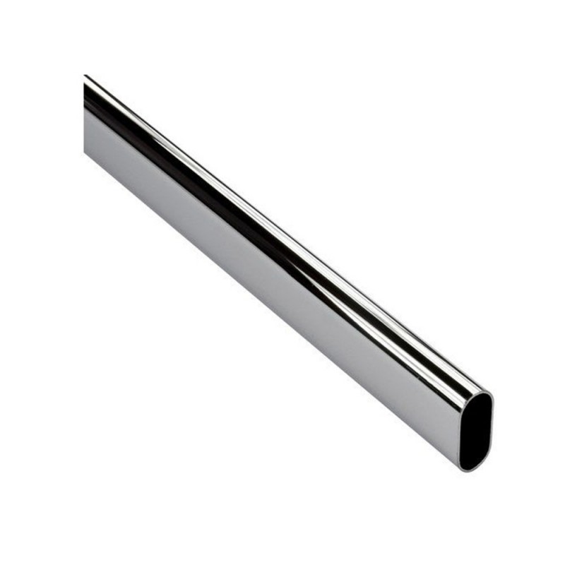 Barre de penderie 2M D30X15 ovale chromé
