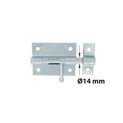 Verrou box et gâche 14 zingue blanc