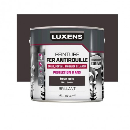 Peinture fer extérieur brun gris brillant 2l -  - meilleure qualité
