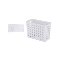 Panier de douche funky blanc rectangle à coller