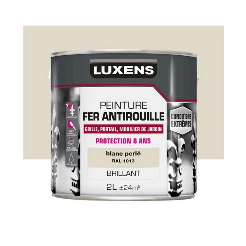 Peinture fer extérieur blanc perle brillant 2l -  - meilleure qualité