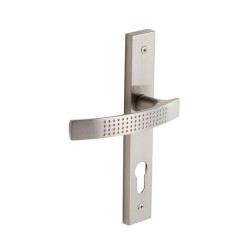 Poignée porte Louna 165mm trou cylindre zinc nickelé