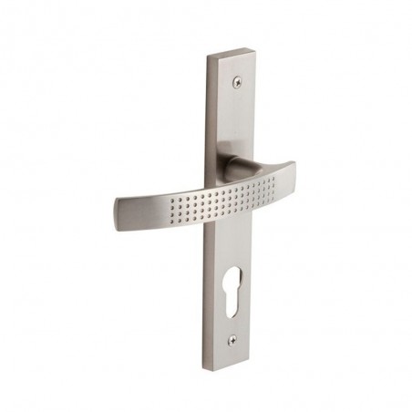 Poignée porte Louna 165mm trou cylindre zinc nickelé