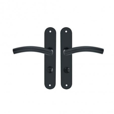 Ensemble de porte margaud 195mm condamnation acier inoxydable noir