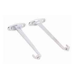Fixation tablette de salle de bains chrome octogonaux - Lot de 2