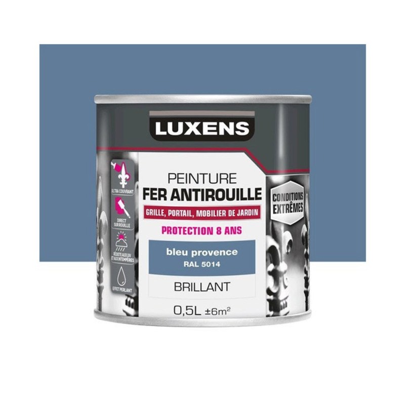 Peinture fer extérieur bleu provence brillant 0