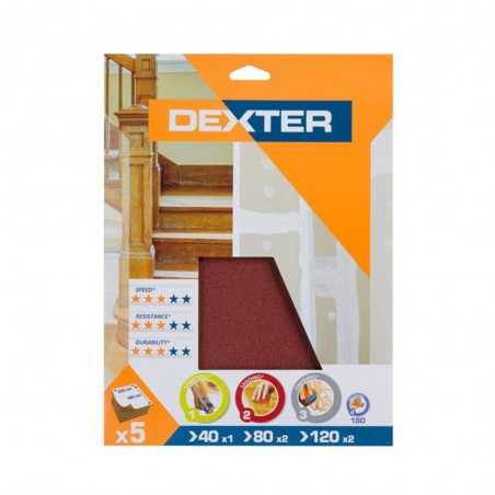 Abrasif main bois 230x280 grain assortis Lot de 5