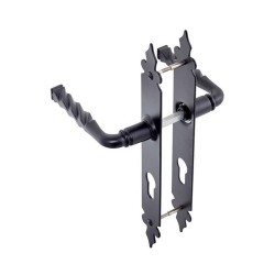 Poignée de porte Lena fer noir cylindre sous sachet de 2 pièces