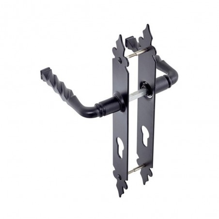 Poignée de porte Lena fer noir cylindre sous sachet de 2 pièces