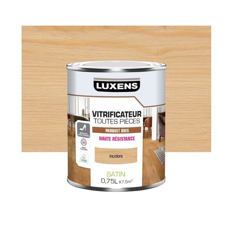 Vitrificateur parquet haute résistance incolore satiné 0.75L -  - meilleure qualité
