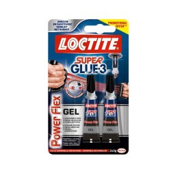 Lot de 2 colles super glue 3 power flex Loctite 2X3Gr