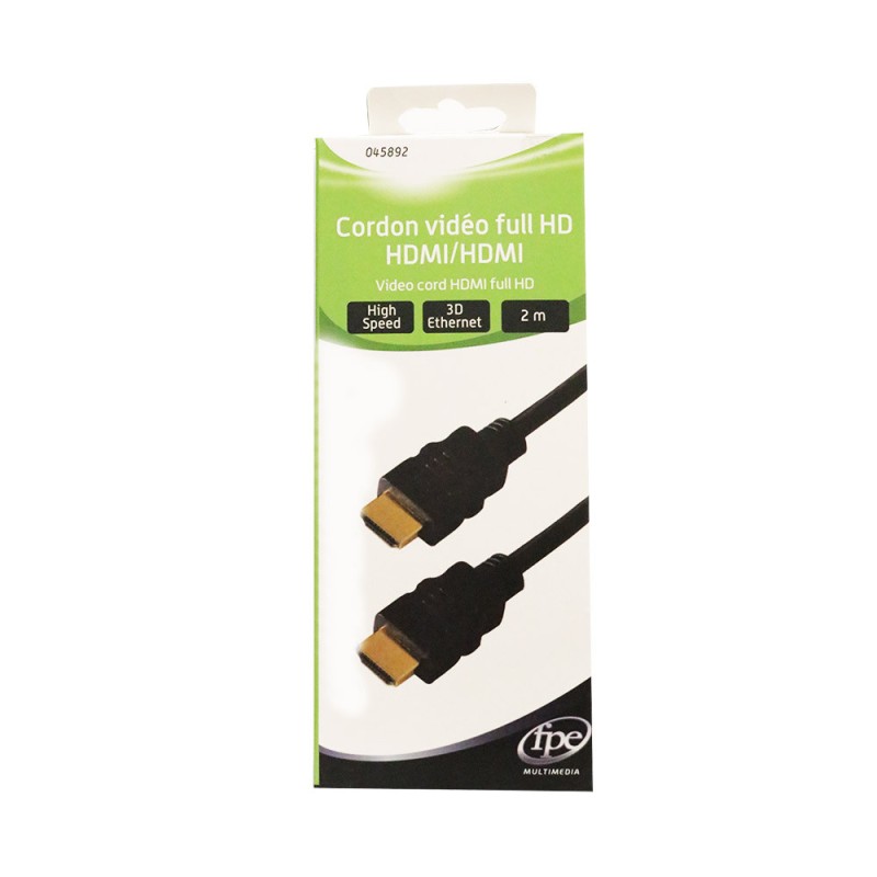 Cordon HDMI mâle-mâle HQ 2m