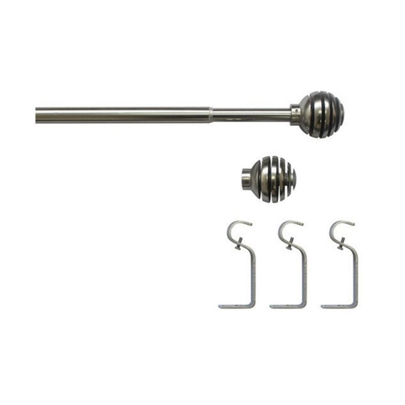 Kit de tringle à rideau nickel boule D19mm extensible 160-300