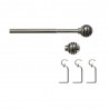 Kit de tringle à rideau nickel boule D19mm extensible 160-300