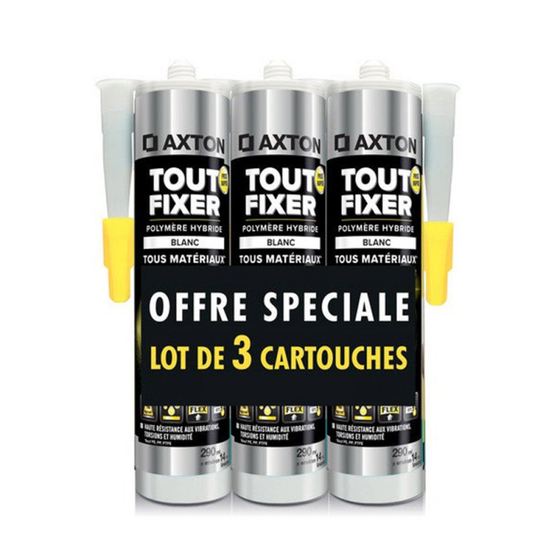 Lot de 3 cartouches de colle Tout Fixer Polymère  3X 290 Ml Blanc -  - meilleure qualité