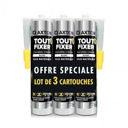 Lot de 3 cartouches de colle Tout Fixer Polymère  3X 290 Ml Blanc -  - meilleure qualité