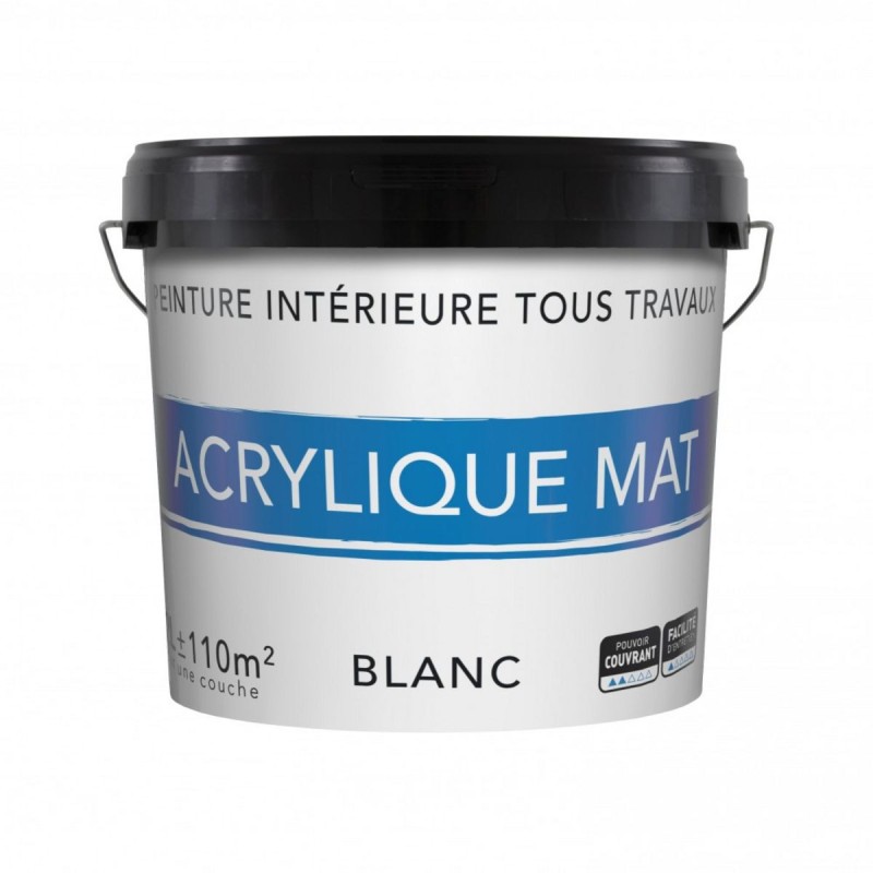 Peinture mur et plafond blanc mat 12 L