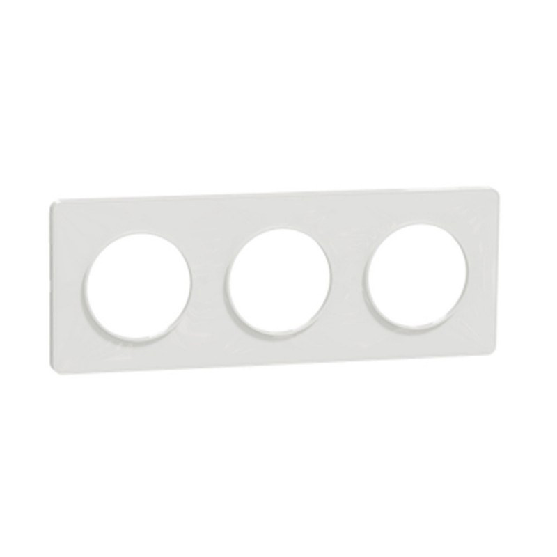 Plaque touch blanc 3 postes ODACE