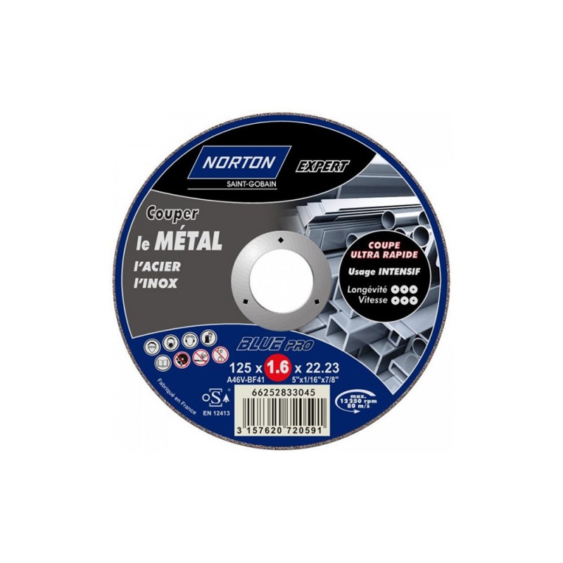 Disque à tronçonner 125x22x2x1.6mm