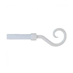 Kit barre à rideau extensible 160-300 cm D19 embout crosse gris laque