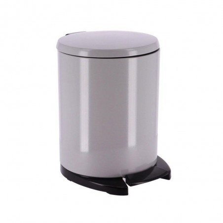 Poubelle métal 6L gris chute a pédale uc6 -  - meilleure qualité