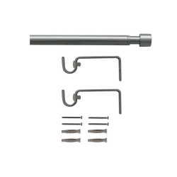 Kit de tringle à rideau Cap Diam.13-16 mm Argent naturel 120-210 cm