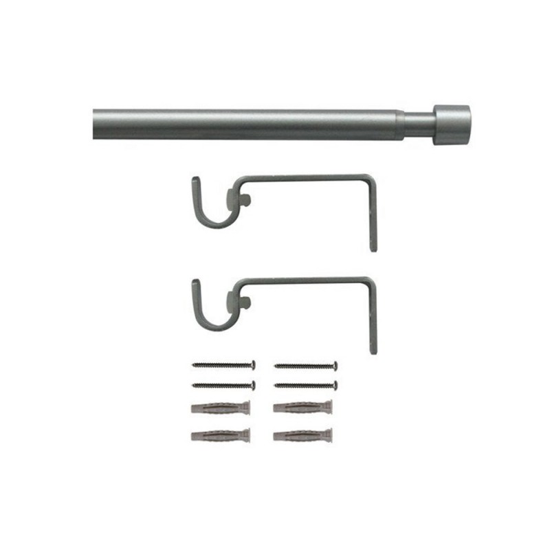 Kit de tringle à rideau Cap Diam.13-16 mm Argent naturel 120-210 cm