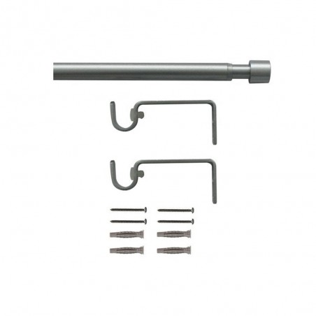 Kit de tringle à rideau Cap Diam.13-16 mm Argent naturel 120-210 cm