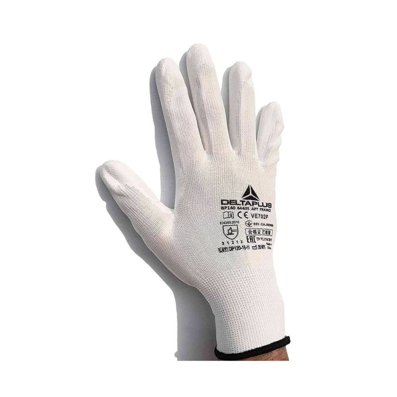 Gants en polyamide pour travaux de précision blanc VE702P T07