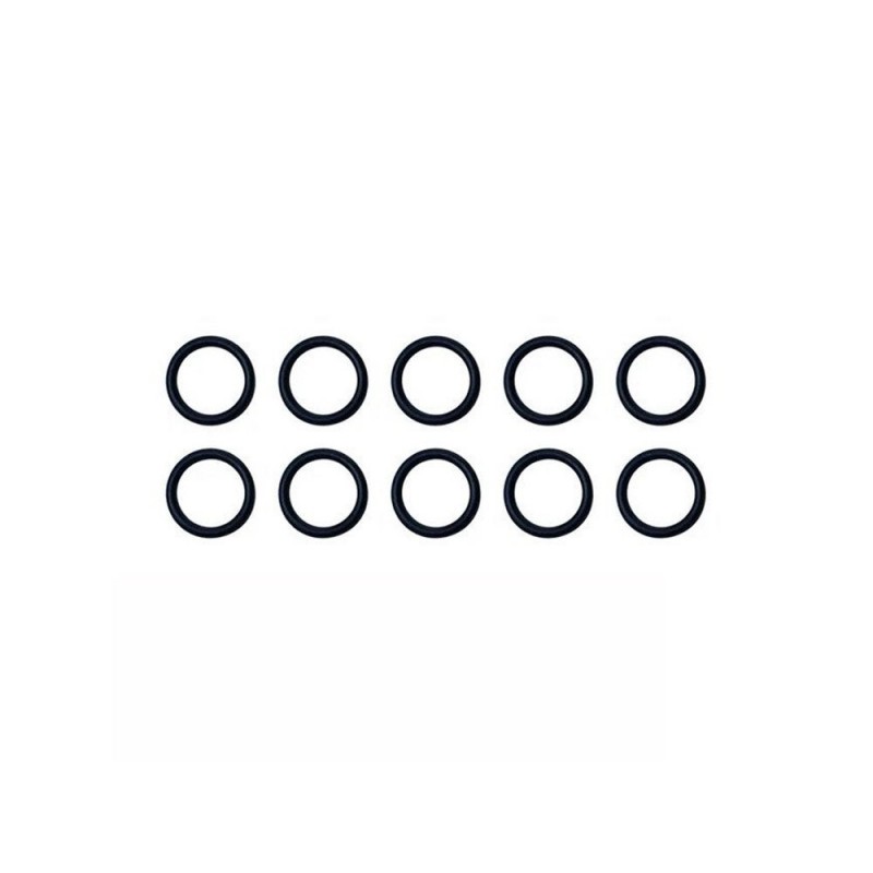 Lot de 10 anneaux 16 mm plastique noir mat