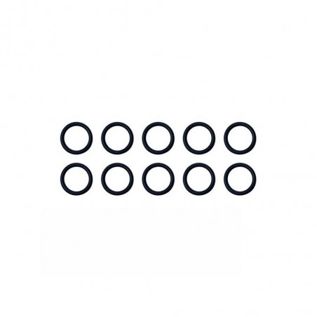 Lot de 10 anneaux 16 mm plastique noir mat