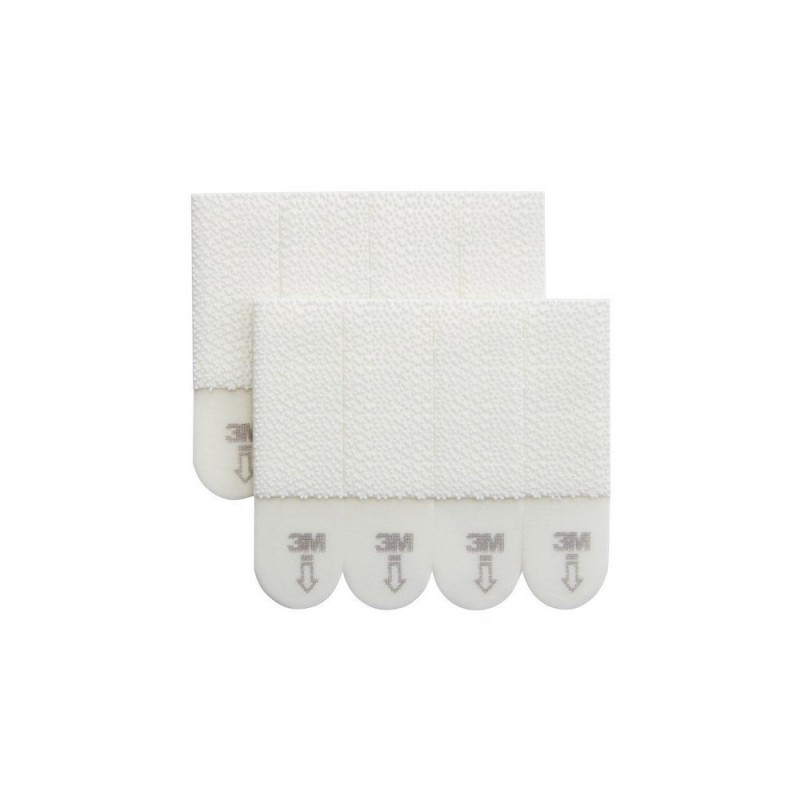 Lot de 8 Languettes Adhésives Tableaux Déco Command Blanc